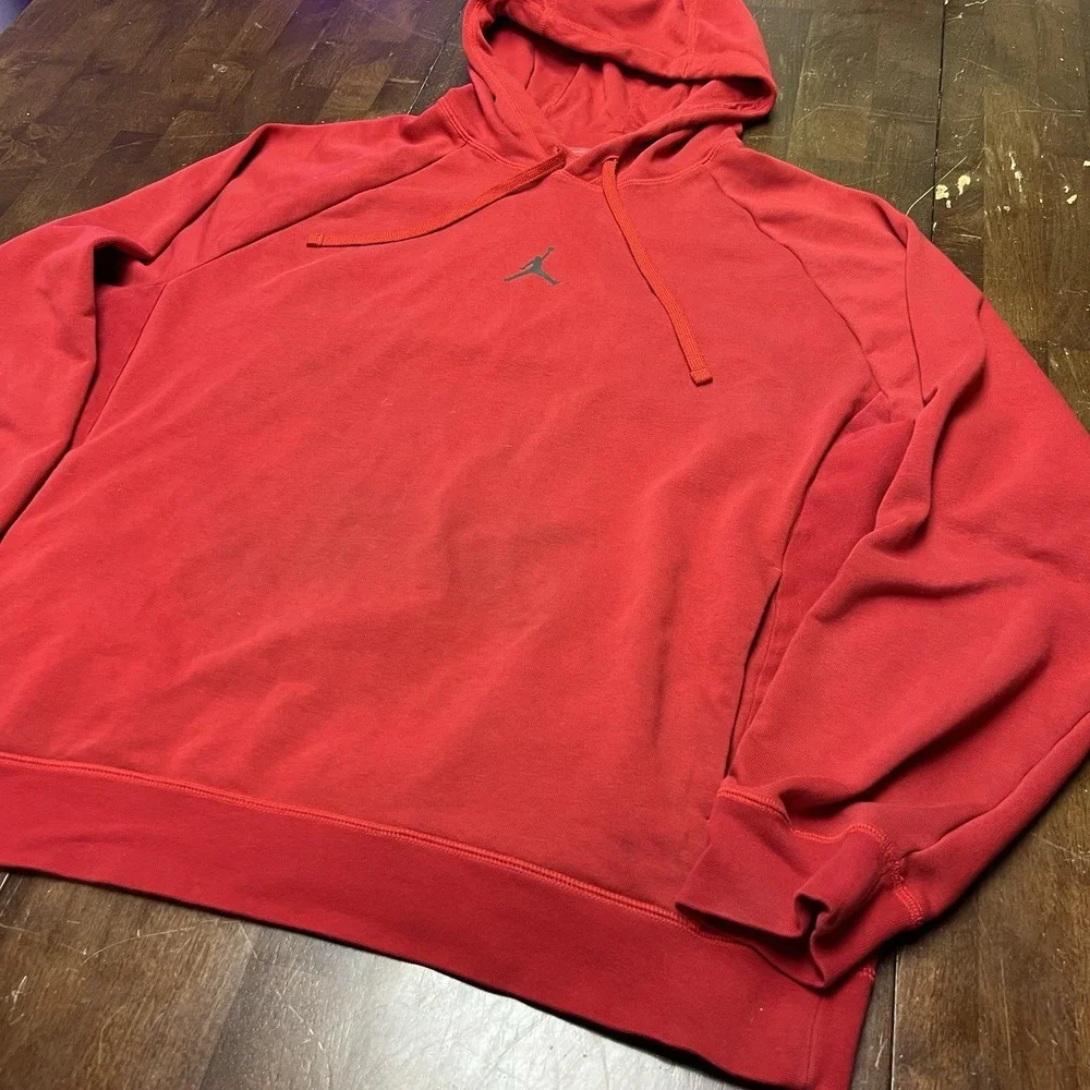 Vintage‎ Y2K Nike Air Jordan Center Jumpman Logo Dri Fit Smoked Hoodie Mens XL